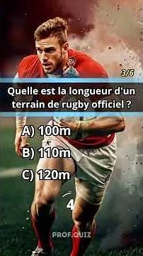 Quiz Sport : Rugby et Règles du Ballon Ovale ! 🏉