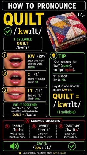QUILT #howtopronounce #englishpronunciation