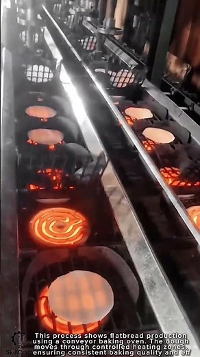 Flatbread Production Work Tool with Conveyor Baking Oven #worktool