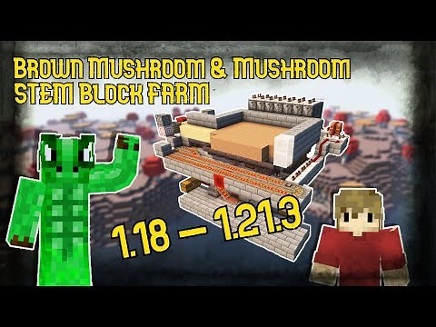 IMPROVED Brown Mushroom & Mushroom Stem Block Farm - Minecraft 1.18-1.21.3