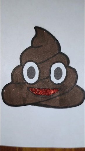 Satisfying Glitter Art: Poop Emoji! 💩✨ #glitterart #satisfying #poopemoji #emoji #shorts #drawing