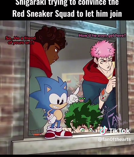 Red Sneakers Squad: Deku, Miles Morales, Yuji Itadori & Sonic