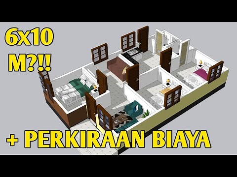 Minimalist House Design 6x10 Meters with 3 Bedrooms - Complete Floor Plan
