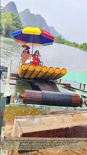Conveying Rafts: Scenic Staff Uses Conveyor Belt To Float Bamboo Rafts Over River Drop Offstream