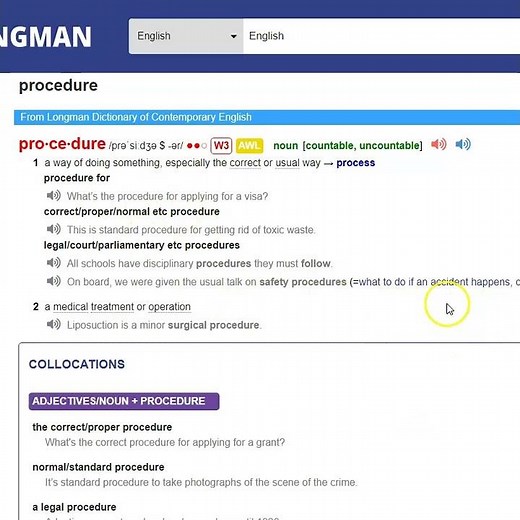 How to use Longman dictionary: pronunciation