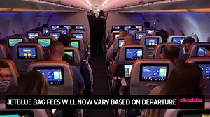 JetBlue is rolling out fees that will vary depending on the day you depart. The price of a first checked bag now ranges from $35 to $50 under a recently revealed fee structure. With prices ranging from $35 for off-peak dates to $40 for peak dates, JetBlue is offering flyers a $10 discount if they choose a checked bag when booking and 24 hours before check-in. | cheddar news