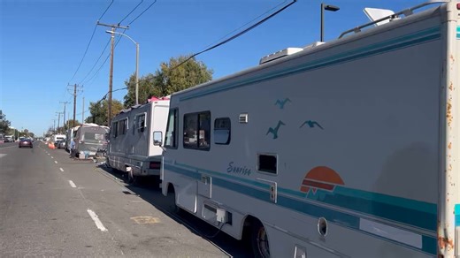 Video shows a half mile in West Rancho Dominguez packed with encampments and RVs, with roughly 200 along one road. This is all out in the open in Los Angeles County. This is a common sight out here.