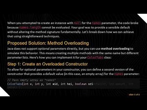 Handling null Arrays in Java: A Simple Approach for Your ColorTabs Constructor