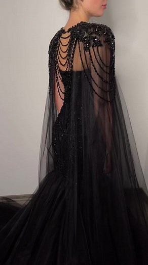 Black Mermaid Wedding Dress - Gothic Style Inspiration