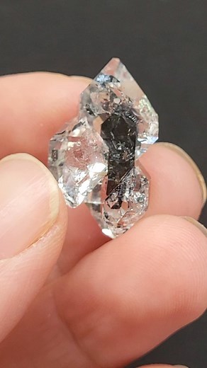 🦇 We are BATTY for BARBELLS! 🦇 . Small Complex Gem barbell with gem riders we lovingly call "The Blossom". . Flawless, all natural, and exceedingly rare. File this one under, "tiny yet mighty!" . 2.5 x 1.5 x 1 cm . $875 . . #DiamondMountainMining #HerkimerDiamond #HerkimerBarbell #Barbell #RareMinerals #WorldClassMinerals #MineralCollecting #FineMinerals #HerkimerBarbell #Rare | Diamond Mountain Mining, LTD