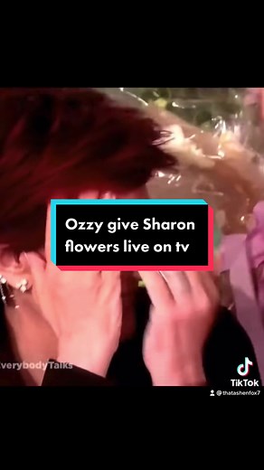 Ozzy surprises Sharon live on tv with flowers. #ozzy #ozzyosbourne #theosbournes #princeofdarkness #sharonosbourne #blacksabbath #rock #music #tiktok #video #iconic #viral #wholesome #kind #love #loving #husband #wife #romantic