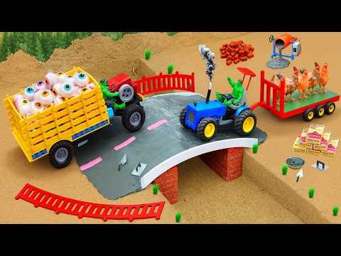 DIY Mini Tractor 🔬 Two Way Concrete Bridge Science Project To Reduce Traffic Load