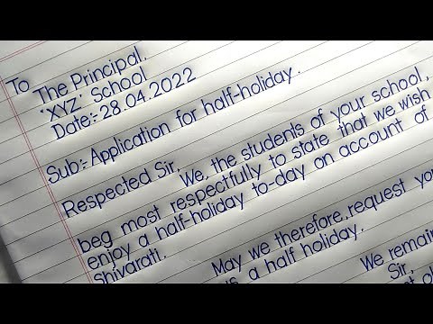 How to write application for half-holiday | Half holiday application | Palash Calligraphy