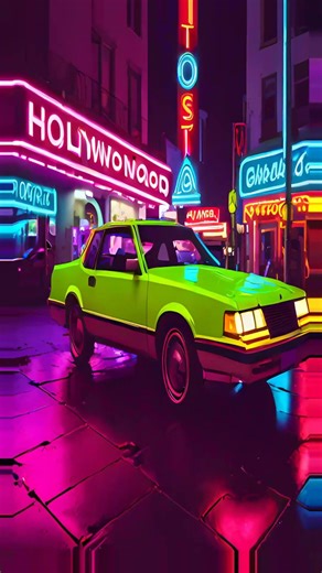 80s neon nostalgia overload 🚗🌃 #vibes