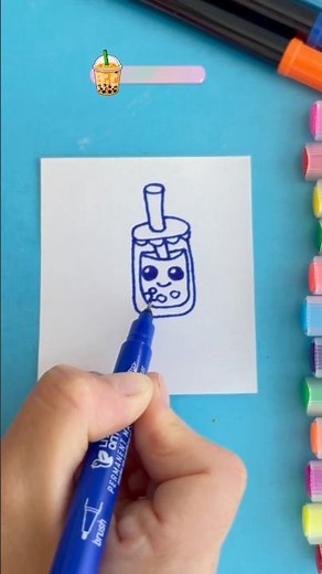 Bubble tea drawing🧋easy drawing #sketch #kidsart #drawingtutorial