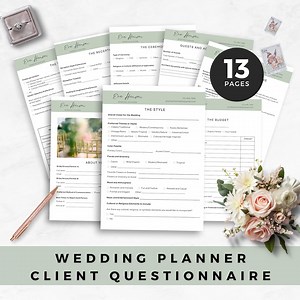Wedding Planner Questionnaire Template Wedding Client Onboarding Editable Wedding Planning Intake Form Printable Wedding Coordinator Form - Etsy