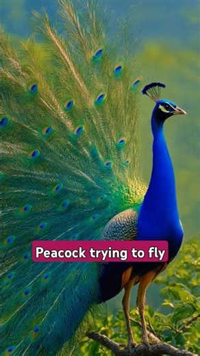 Peacock trying to fly. मोर उड़ने की कोशिश कर रहा है#birds #peacock #animals