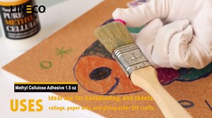 LINECO Neutral pH Methyl Cellulose Adhesive, 1.5 Oz, Acid-Free All-Purpose Glue, Quick Drying and Clear, Water-Soluble, for Bookbinding Repairing, Framing, Collages, Paper Art Crafts, Pack of 1