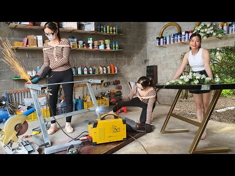 Genius girl makes a table (CONSOLE) from scraps from the landfill | Girl Mechanical.