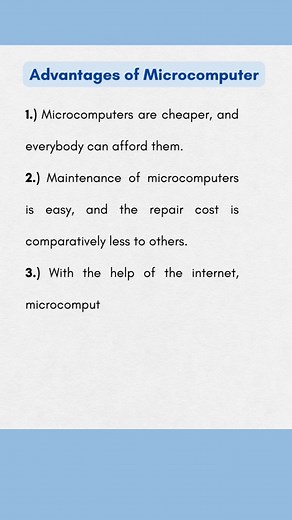 Advantages of Microcomputer | Computer Fundamentals |