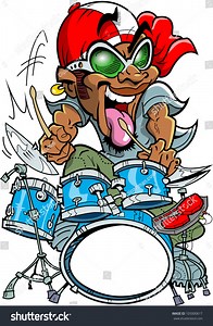 Crazy Africanamerican Urban Drummer Wild Man Stock Vector (Royalty Free) 105000617 | Shutterstock