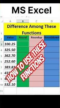 how to use round function of Excel | ROUNDUP function | ROUNDDOWN function | what is round function