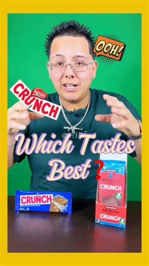 Nestle Crunch Or Mr Beast Crunch ? #fyp #chocolate #candy #review #greenscreen #entertainment #fypシ