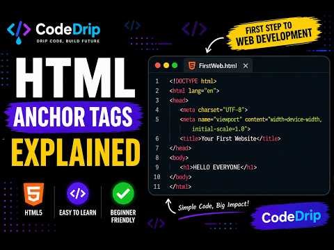 HTML Anchor Tag Tutorial | Links in HTML | Code Drip