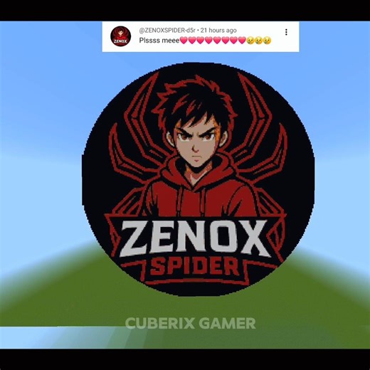 My Subscriber Zenox Spider Pixel Art Build in Minecraft 🕷️🔥