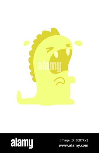 changing color animation of crying dinosaur