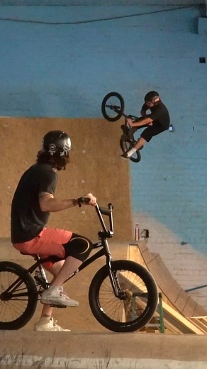 First hits on the new jumps! After some paint and a few final tweaks, they'll be open for you all to check out! Stay tuned for more updates 🔨🔨 | Ray's Indoor Bike Park
