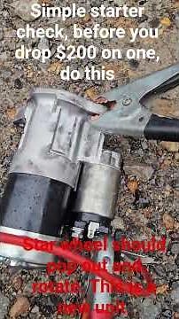 starter test bench testing starter for a no crank no start star wheel is Bendix touch red to both