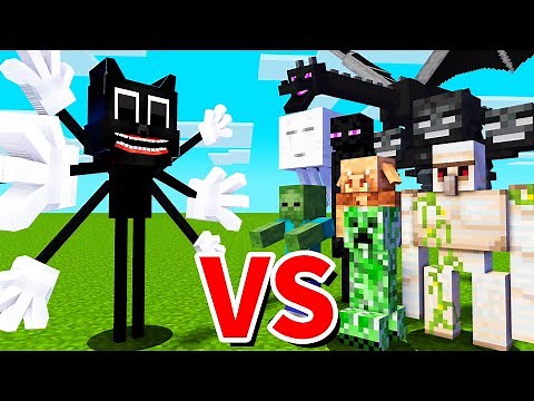 【マイクラ】カートゥーンキャットvsマイクラの全mobしたらヤバい結果に、、【マインクラフト 】【まいくら】