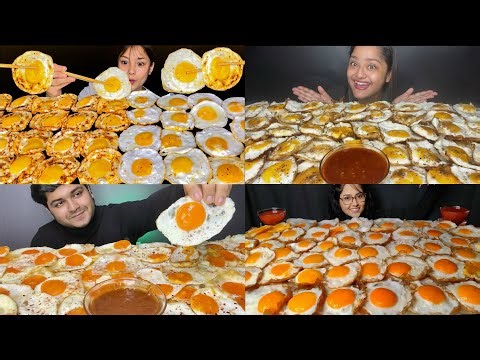 FRIED EGG MUKBANG COMPILATION 50 EGG CHALLENGE EATING SOUNDS MUKBANG COMPILATION VIDEOS