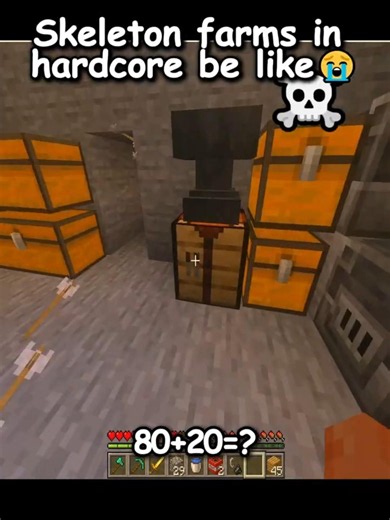 Minecraft Skeleton Farm Moment in minecraft #minecraft #shorts