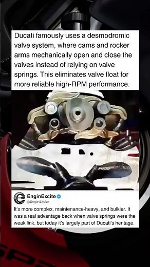 Desmodromic Valves in Ducati Engines #bike #tech #engineering