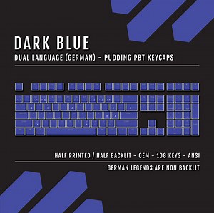 Dark Blue German Pudding Keycaps: Double Shot PBT, ANSI, 108 Keys - Etsy Australia