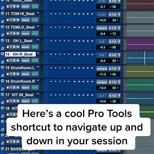 🎶 How to navigate up & down in Pro Tools 📷 instagr.am/protoolsshortcuts ▶️ avid.com/pro-tools #shortcuts #tips #tricks #navigate #session #daw #mixing #recording #protools #avid | Avid