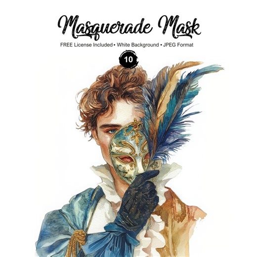 Masquerade Mask JPEG Clip Art, Fancy Dress Party Graphics, Face Disguise, Mask Festival, Instant Download - Etsy