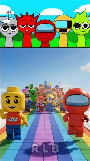 Incredibox Sprunki OC Lego and OC Red from Among Us #sprunki #incredibox #animation #roblox