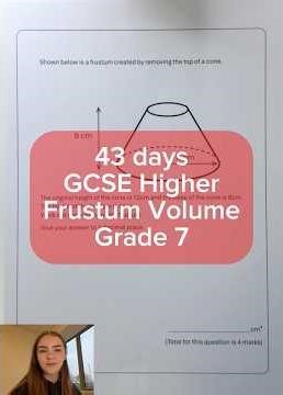43 days to go - GCSE Higher Maths - Frustum Volume - Grade 7 #gcse #maths #revision