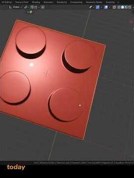 Fast LEGO 3D Modeling: 1x1 to 2x2 #lego #blender #3dprinting #3dmodeling