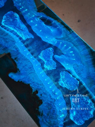 LED Fiber Optic Resin Table with Deep Sea Trench Scene