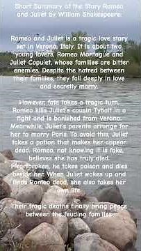 Short Summary of the Story Romeo and Juliet by William Shakespeare