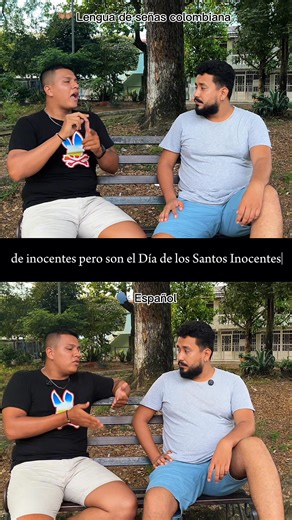“28 de diciembre día de los inocentes” en español y en lengua de señas colombiana. 👐🏽👨🏽‍🏫 #DiaDeLosInocentes #28DeDiciembre #cultura #LenguaDeSeñas #lenguadeseñascolombianas #LSC #señas #historia #profesores #aprender | Profe Carlos EnSeña