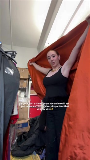 from sewing machine to runway in just a few hours - this orange cape is to die for!!! @sergiohudson @thezaksteam @costumer.shirlee front row footage: @modaoperandi last clip backstage: @michael__ippolito