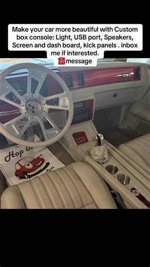 Make your car more beautiful with Custom box console: Light, USB port, Speakers, Screen and dash board, kick panels . inbox me if interested. ☎️message #fyp #impala #cutlass #viral #gbody