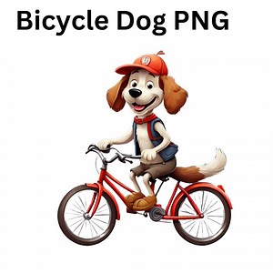 Cartoon Clipart Dog Riding Bicycle Bundle - Etsy
