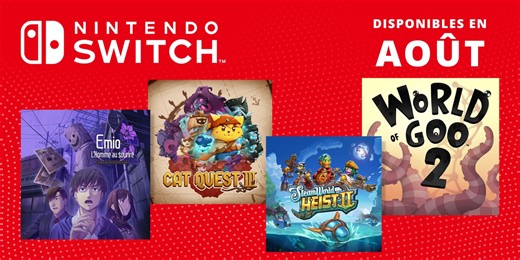 Jeux Nintendo Switch à venir - août 2024