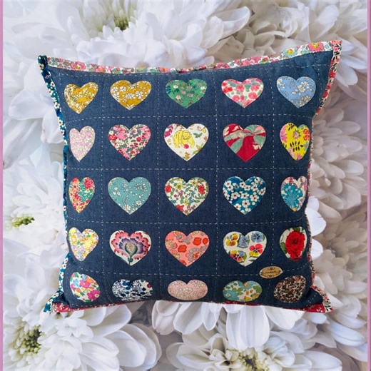 Heart Cushion Sewing Pattern | Quilted Pillow PDF for Beginners, Patchwork Cushion, Valentine Home Decor, Instant Download - Etsy